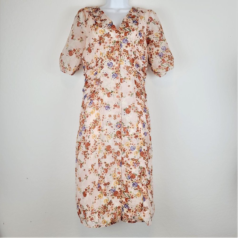 Sundance Dress Sz 10 100% Silk A-Line Short Sleeve